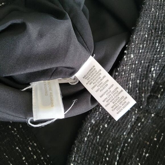 Ann Taylor LOFT Black Tweed Fringe Hem A-Line Mini Skirt Size 2 Lined Classic Wo - Picture 5 of 7